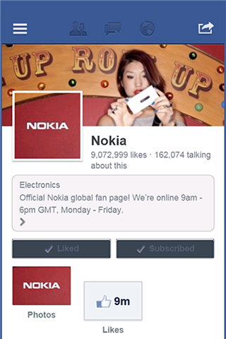 Facebook Touch for Windows Phone in 2012