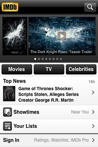 IMDb Movies & TV for iPhone in 2011