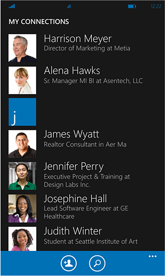 LinkedIn for Windows Phone in 2012