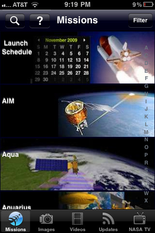 NASA App for iPhone in 2010