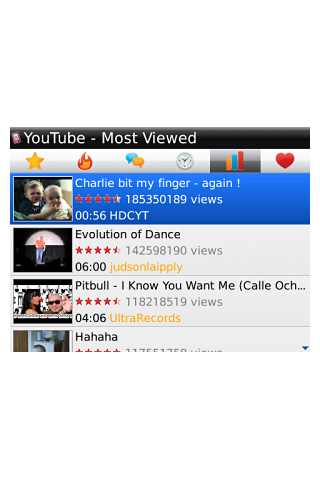 Player for YouTube for BlackBerry in 2011