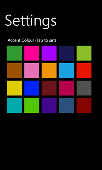 W Phone 8 for Windows Phone in 2012 – Settings