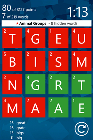 Wordament for Windows Phone in 2012