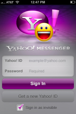 Yahoo! Messenger for iPhone in 2010