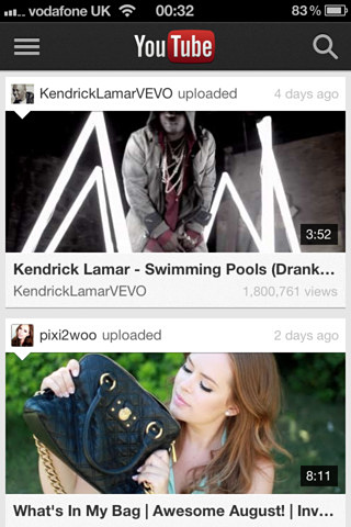 YouTube for iPhone in 2012