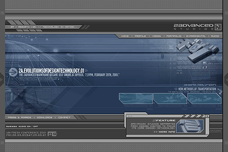 2Advanced Studios v2 flash website in 2001