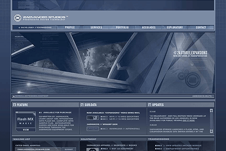 2Advanced Studios v3 flash website in 2001