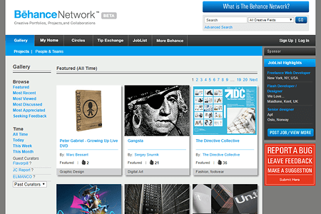 Behance Network website in 2008