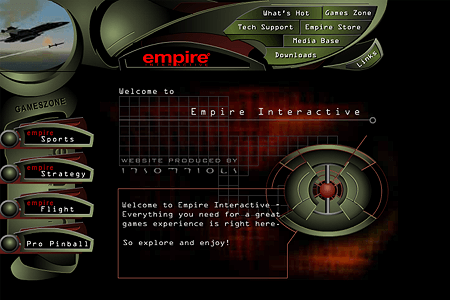 Empire Interactive flash website in 1998
