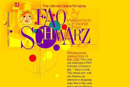 FAO Schwarz website in 1997