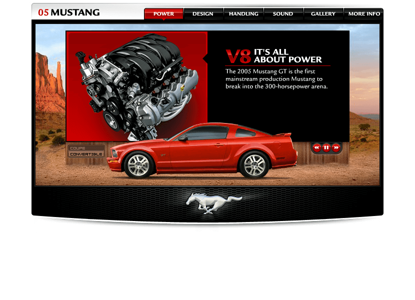 Ford Mustang flash website in 2004