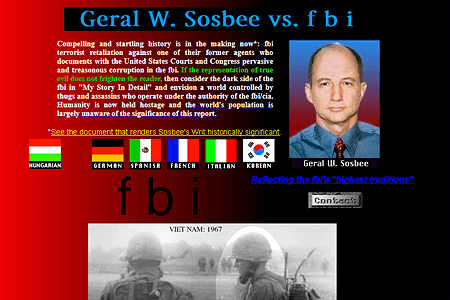 Geral W. Sosbee vs. FBI website in 2003