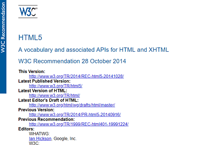 HTML5 recommendation 2014