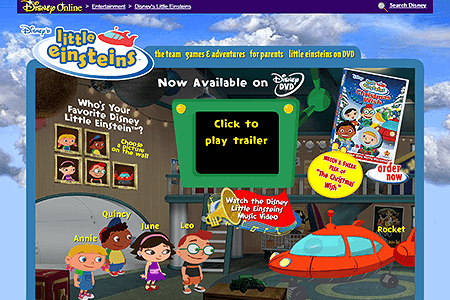 Little Einsteins flash website in 2005