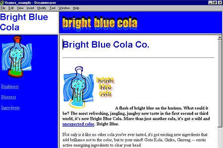 Macromedia Dreamweaver 1.2 – Frames Example