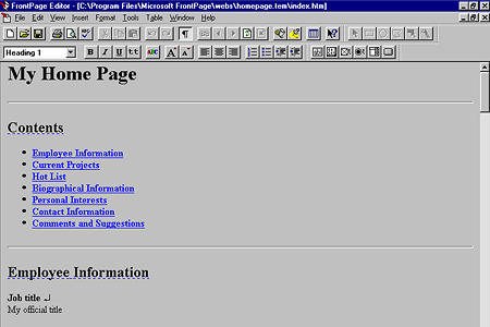 Microsoft FrontPage 1.1