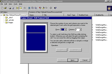 Microsoft FrontPage 97 – Frames Wizard