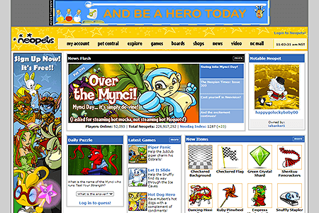 Neopets website in 2008