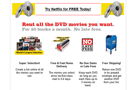 Netflix website in 2002