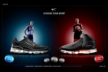 Nike Air flash website in 2006