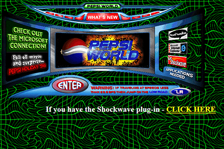 Pepsi website in 1996