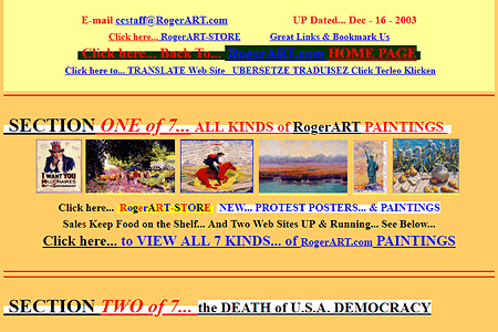 RogerART website in 2003