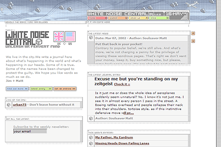 White Noise Central website in 2002