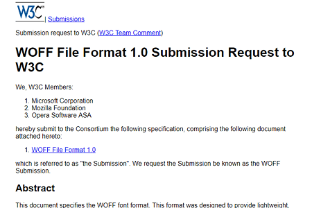 WOFF 1.0 specification from 2010